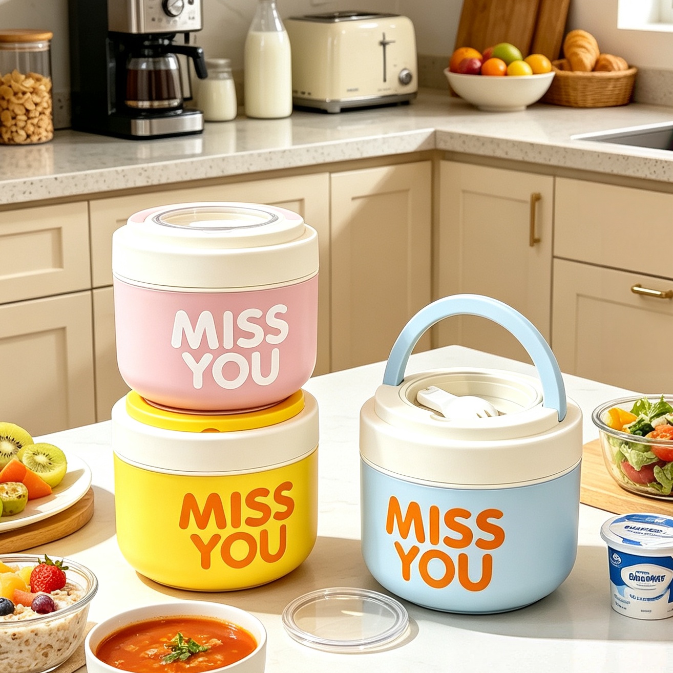 Food Storage Box Stainless Steel - Termiczny kubek śniadaniowy ze stali nierdzewnej