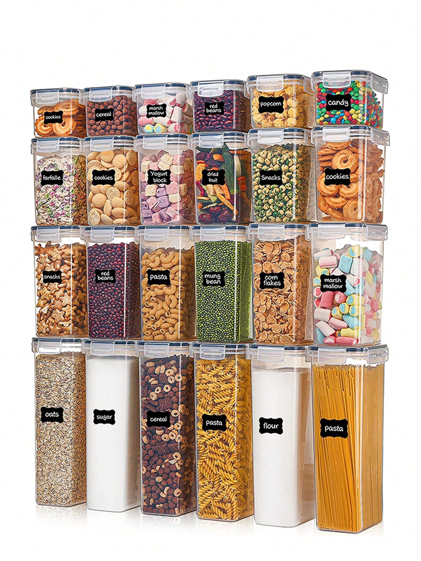 Food Storage In Pantry - 48 szt. Hermetycznych pojemników do przechowywania