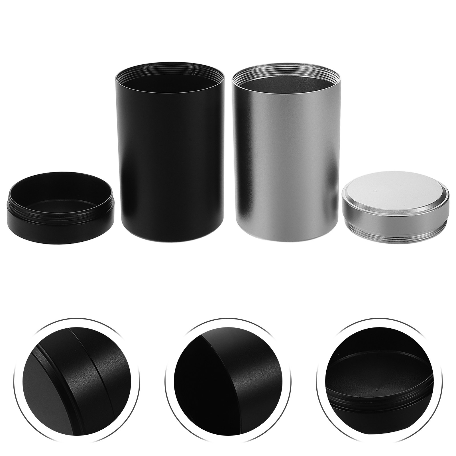 Food Storage Jars & Containers - 2-częściowy zestaw metalowych słoików z aluminium,
