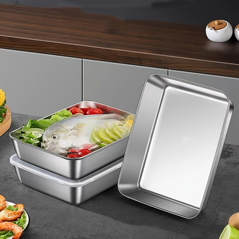Food Storage Boxes With Lids - 3/6 szt. Prostokątna pojemnik na żywność