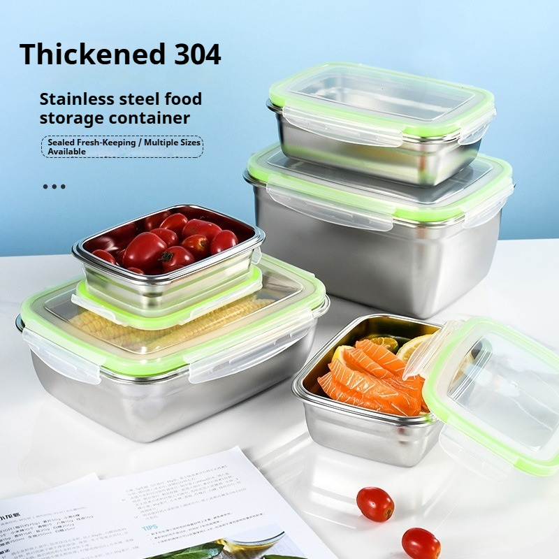Food Storage Box Stainless Steel - Zestaw pojemników na lunch ze stali