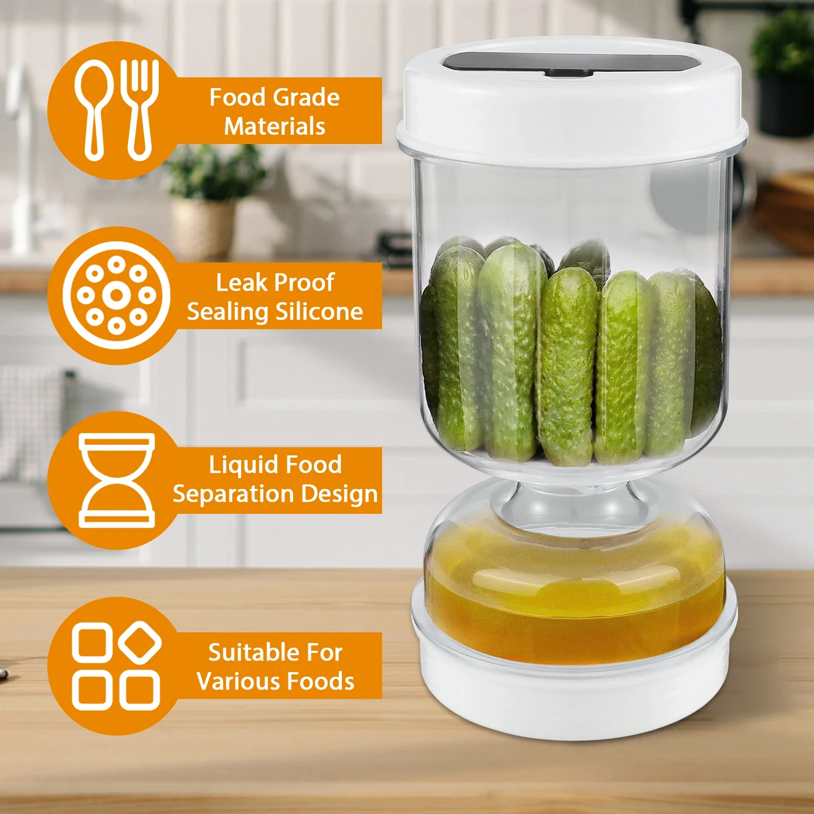 Food Storage Jars Airtight - Pojemnik na oliwki Separacja na mokro
