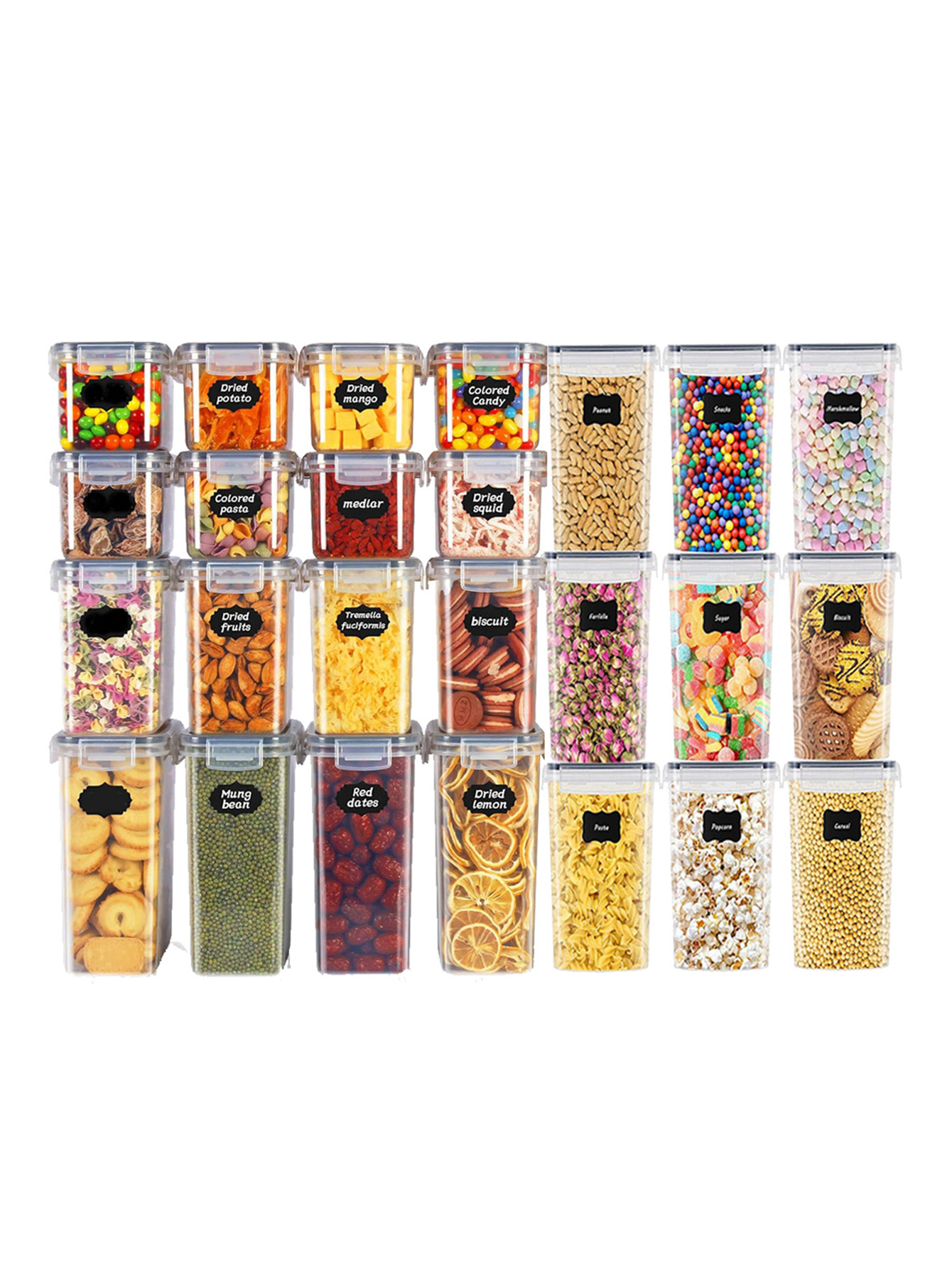 Food Storage In Pantry - 48 sztuk, szczelne pojemniki do przechowywania