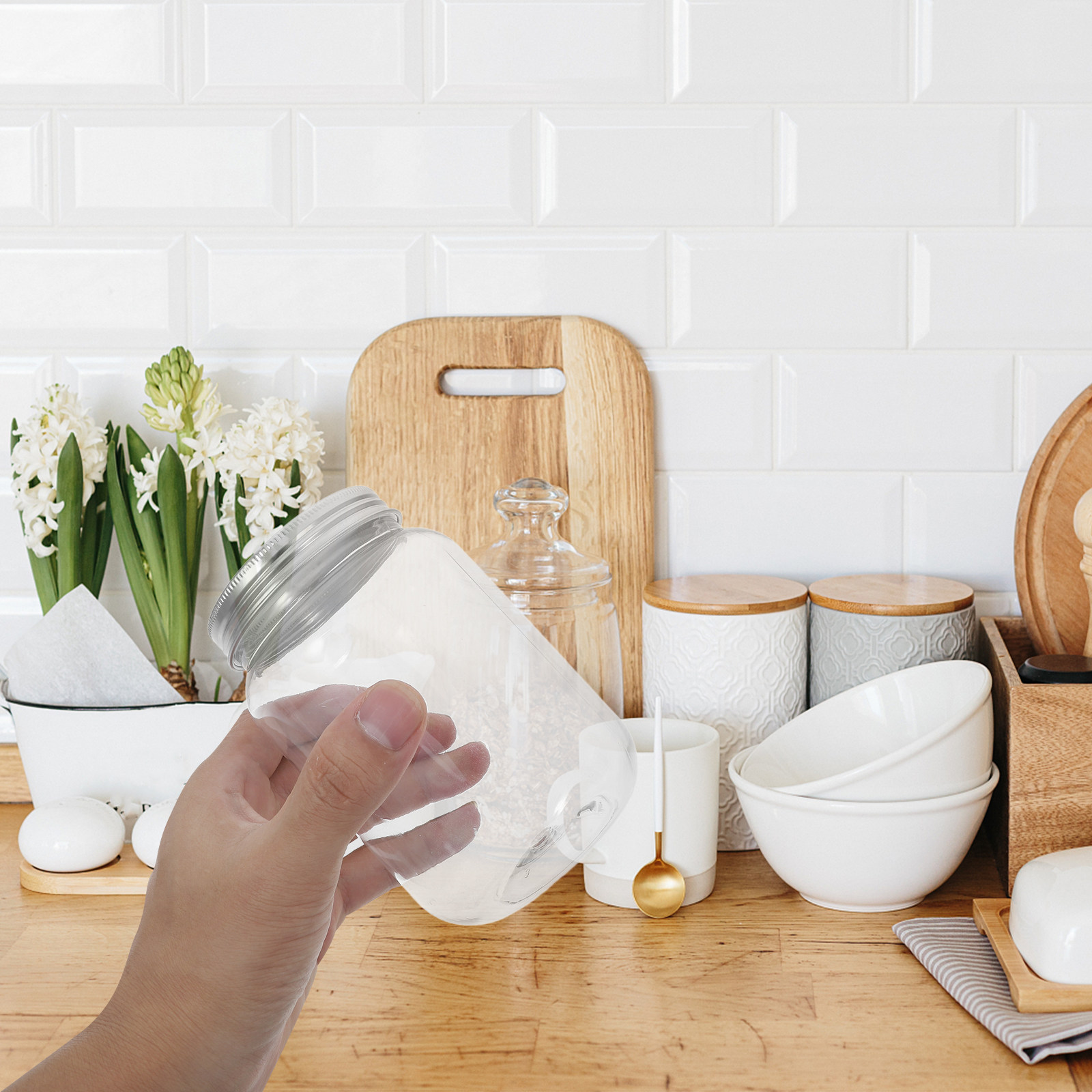 4 szt. Przezroczyste plastikow – Food Storage Jars & Containers recenzja i cena