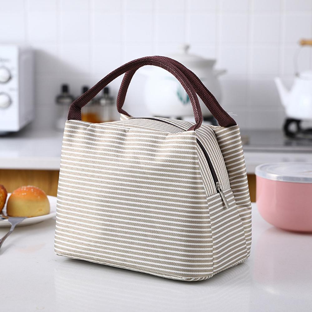 Torba na lunch w paski dla kob – Food Storage Thermos recenzja i cena