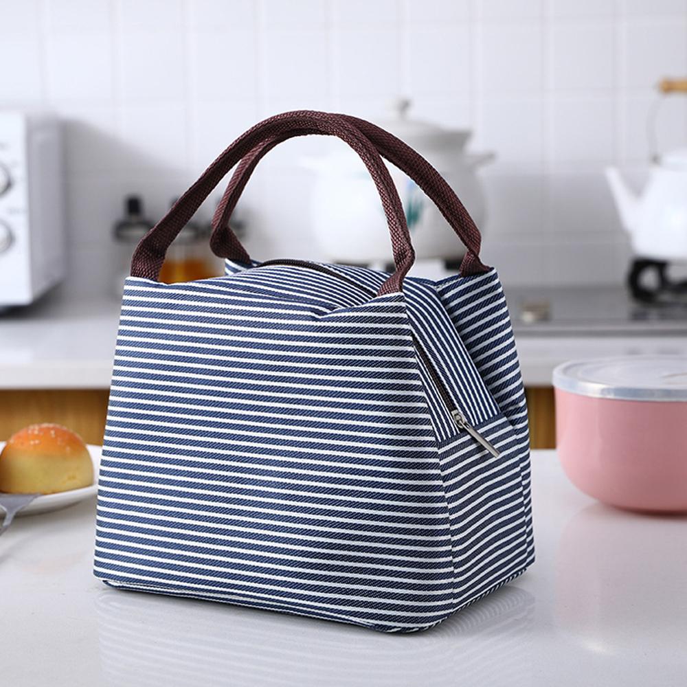 Torba na lunch w paski dla kob – Food Storage Thermos recenzja i cena