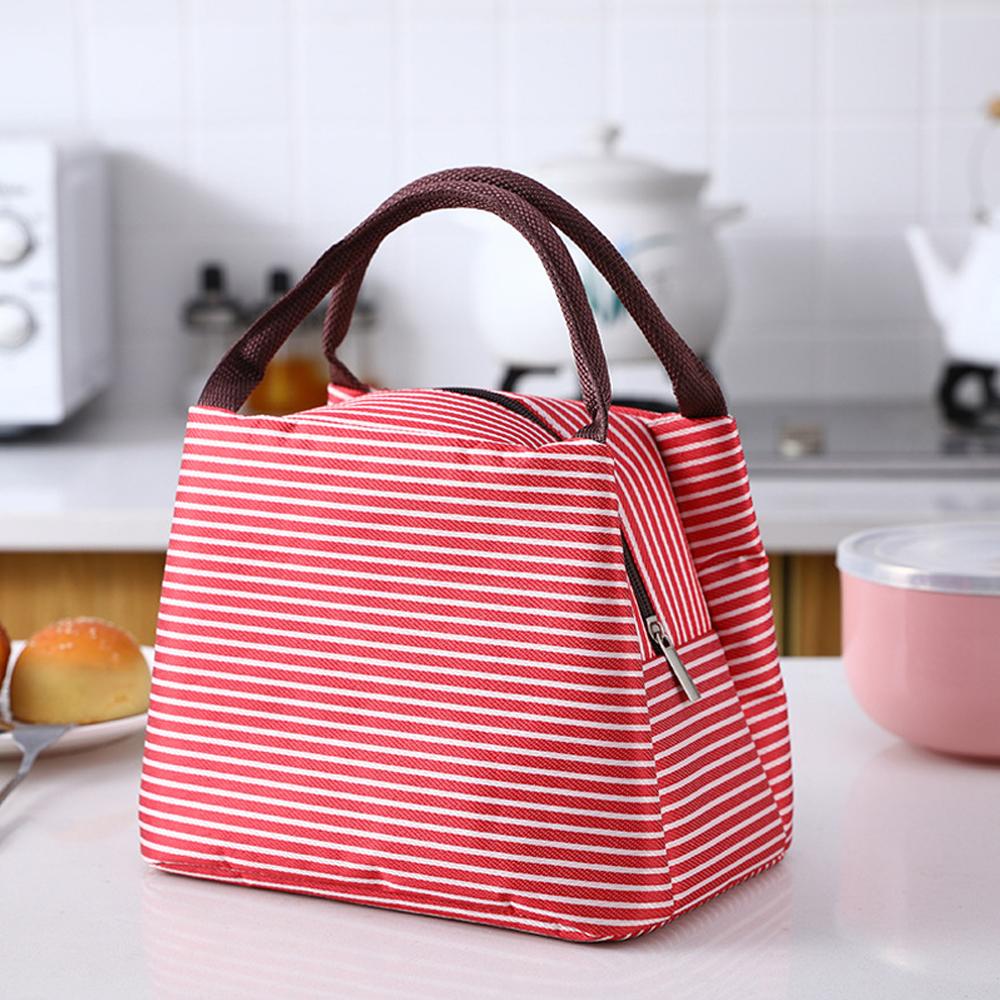 Torba na lunch w paski dla kob – Food Storage Thermos recenzja i cena