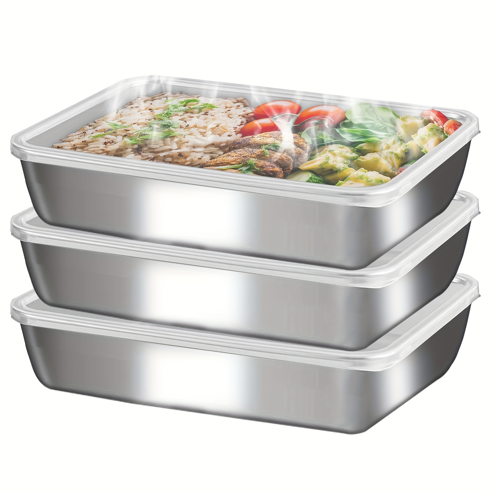 3 szt. Pojemniki na żywność i  – Food Storage Box Stainless Steel recenzja i cena