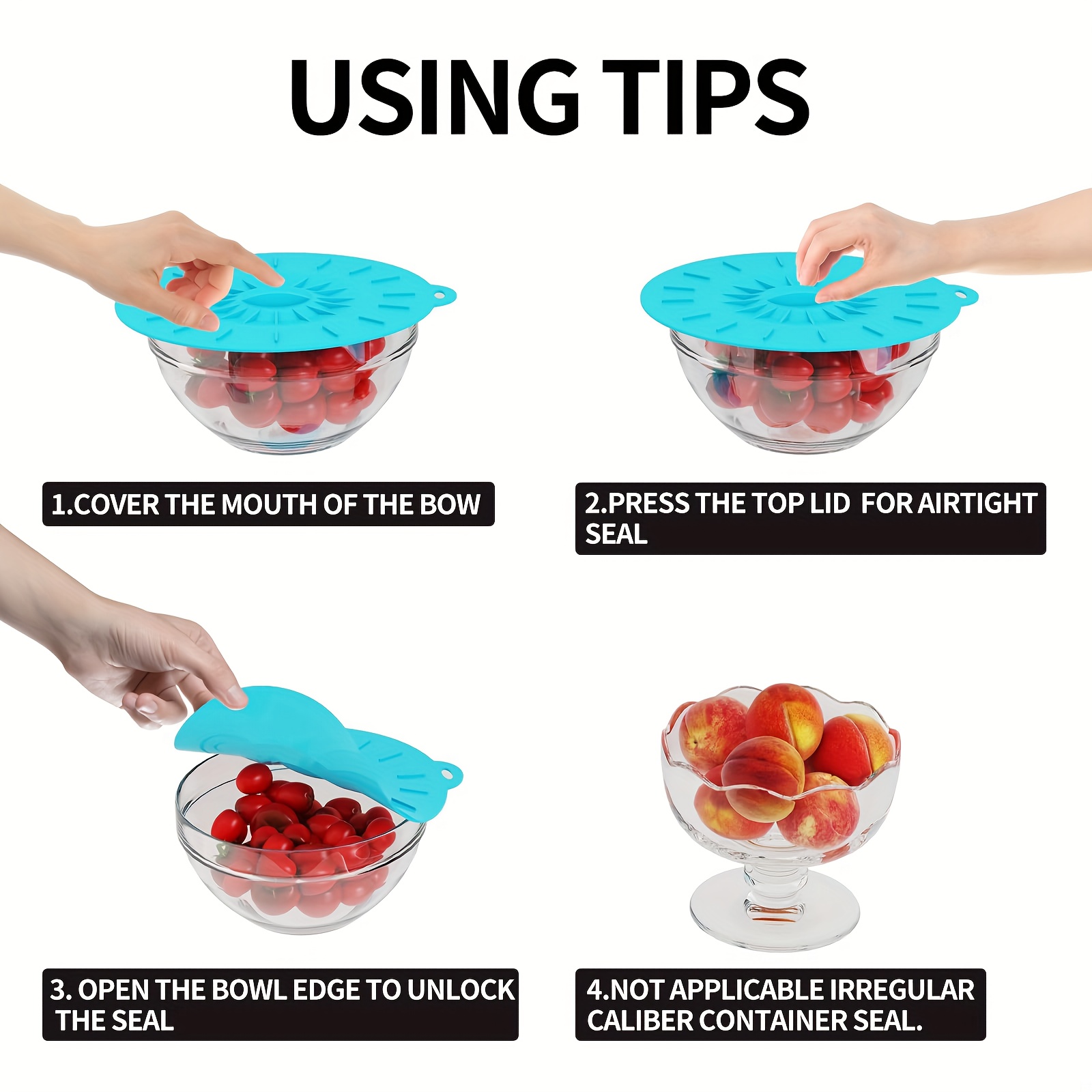 5-częściowy zestaw silikonowyc – Food Storage With Colander recenzja i cena