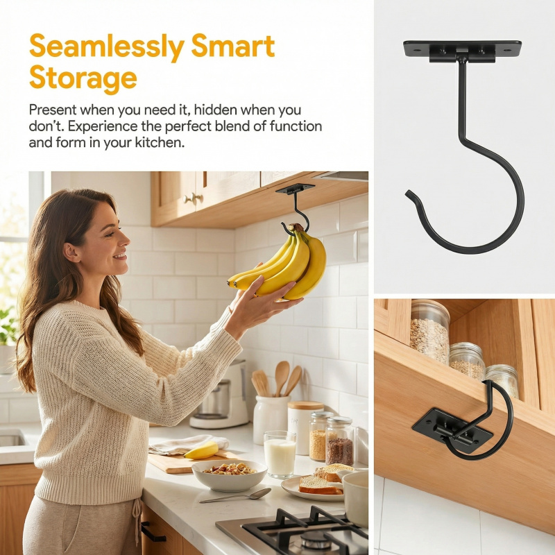 Czarny metalowy samoprzylepny  – Food Storage And Organizer recenzja i cena